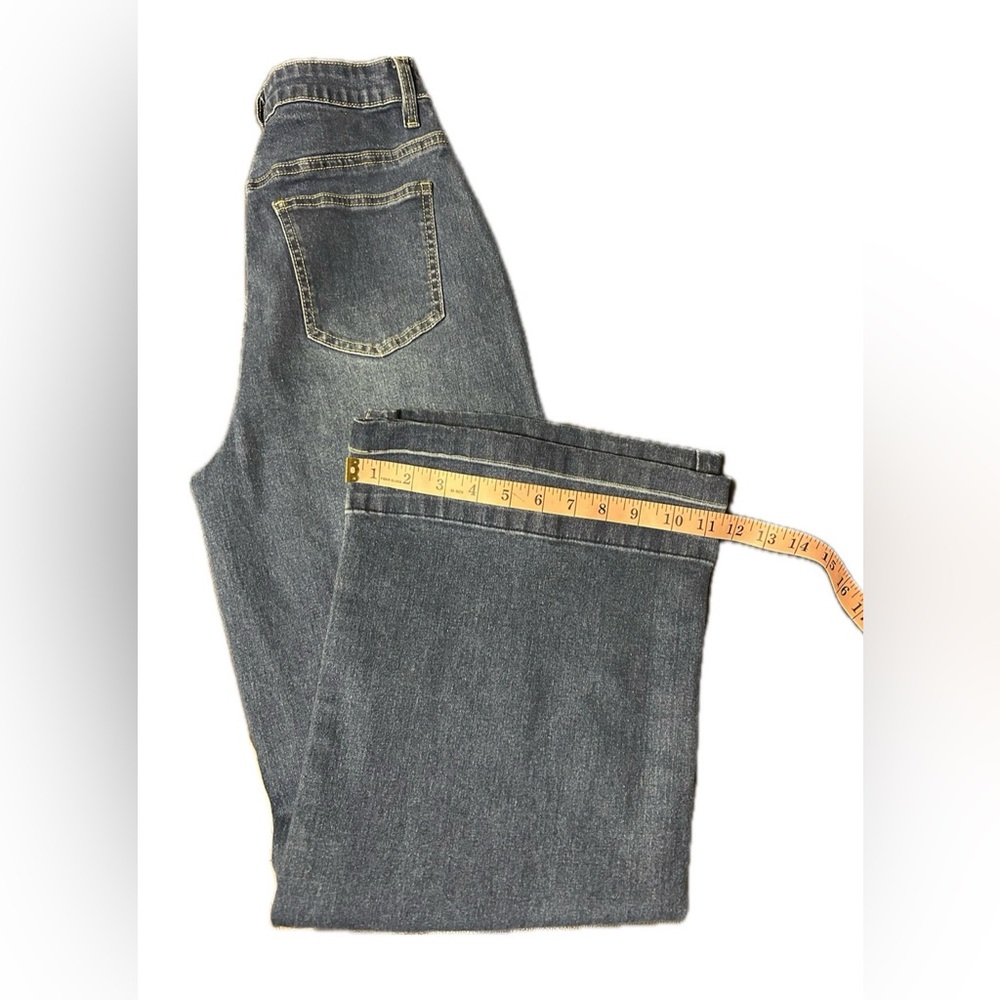 Vibes Collection Women's Blue Medium Wash High Rise Wide-Leg Stretch Jeans. - Picture 8 of 12